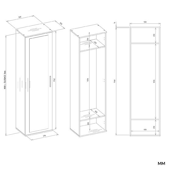 Armoire DUO ANTHRACITE CHÊNE ARTISAN