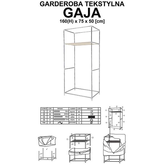 Armoire en tissu Gaja Vitto - marron