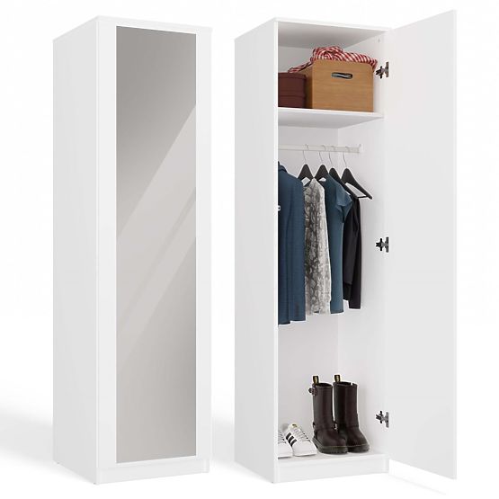 Armoire Malwa SD-50 avec Miroir BLANCHE