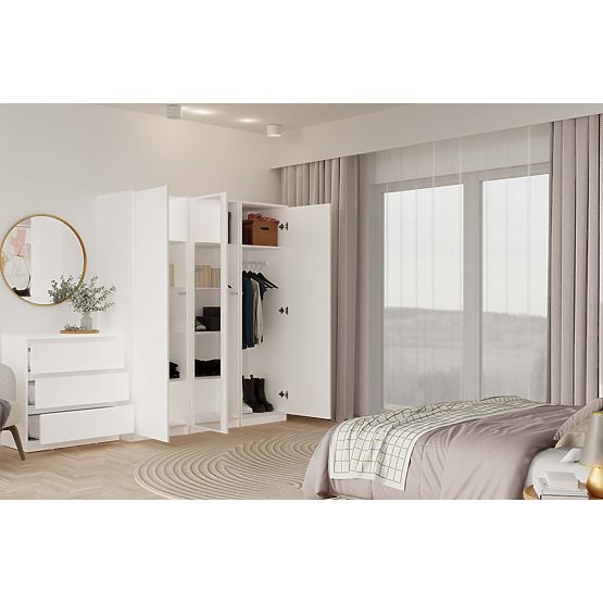 Armoire Malwa SD-50 avec Miroir BLANCHE