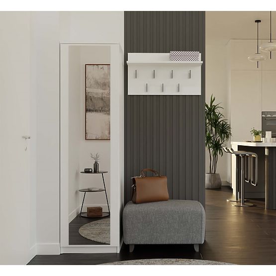 Armoire Malwa SD-50 avec Miroir BLANCHE