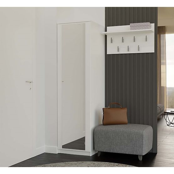 Armoire Malwa SD-50 avec Miroir BLANCHE