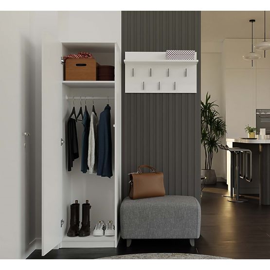 Armoire Malwa SD-50 avec Miroir BLANCHE