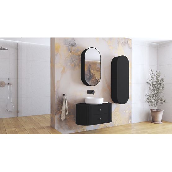 Armoire à miroir VENEZIA 1D noire (2p=1ks)