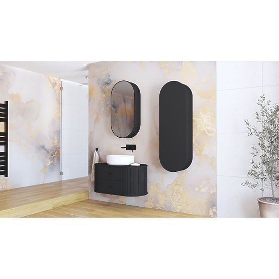 Armoire à miroir VENEZIA 1D noire (2p=1ks)