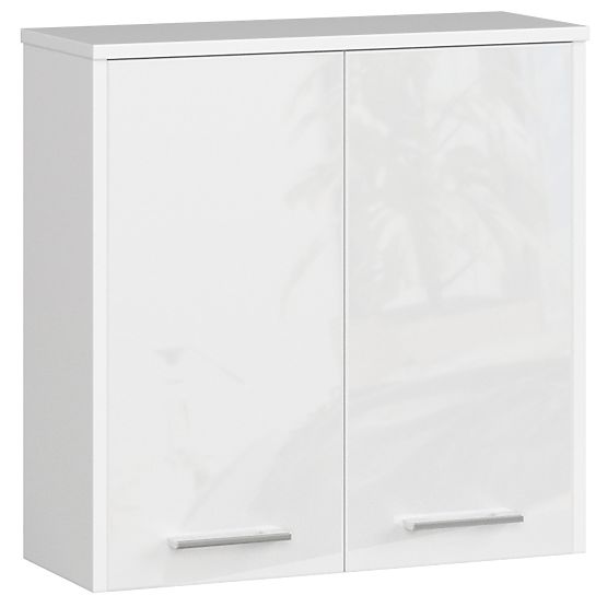 ARMOIRE MURALE LARGEUR 60 cm FIN 2D BLANC BRILLANT