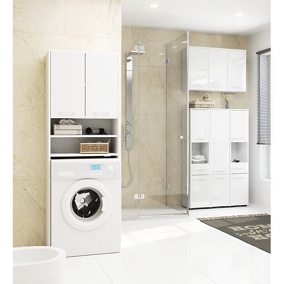 ARMOIRE MURALE LARGEUR 60 cm FIN 2D BLANC BRILLANT