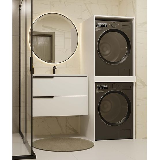 Armoire pour Machine à Laver et Sèche-linge POLA TWIN Blanche