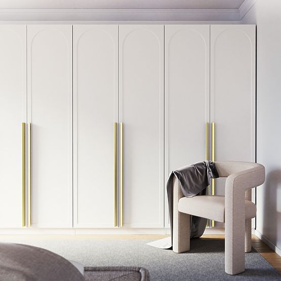 Armoire à quatre portes Neroli, remplissage en arc, blanc