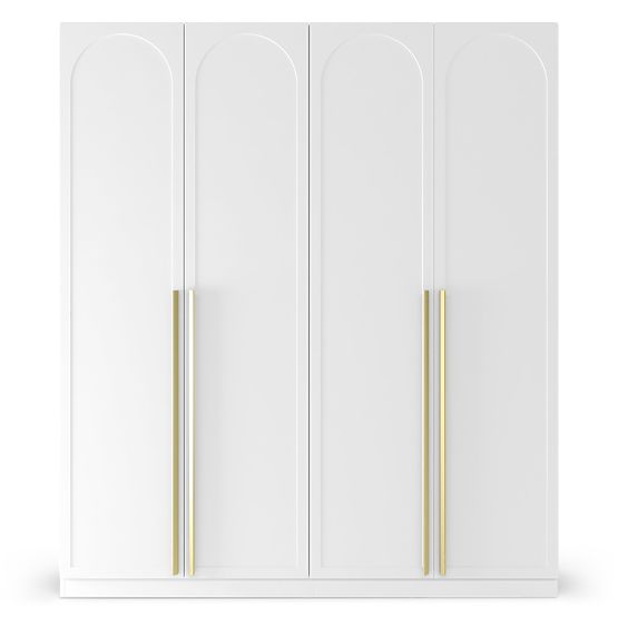 Armoire à quatre portes Neroli, remplissage en arc, blanc