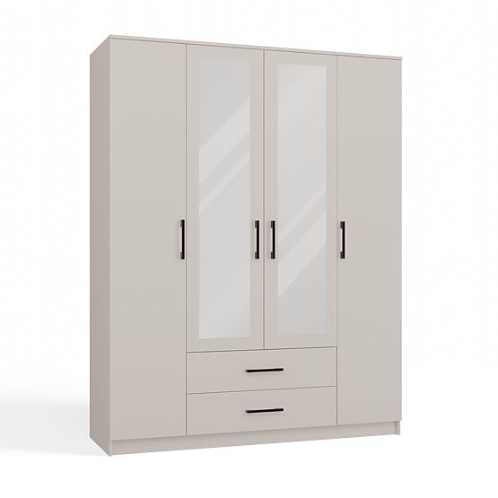 Armoire Romana 160 X 205 MIROIR BEIGE CACHEMIRE