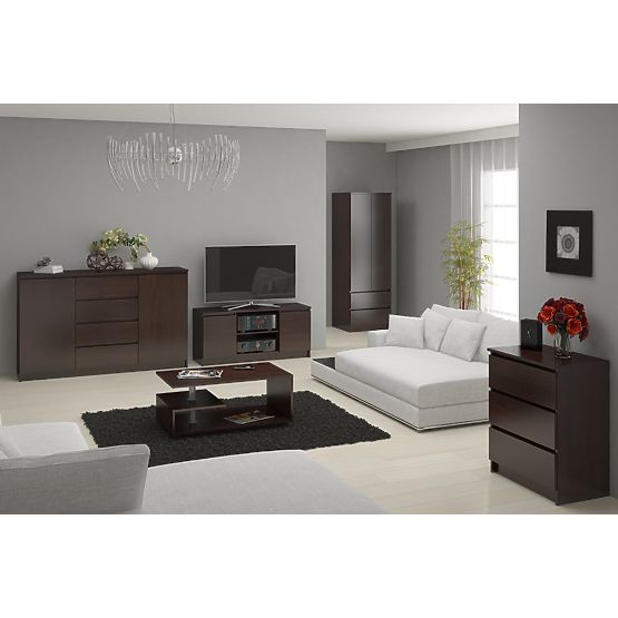 ARMOIRE S 90 cm 2 PORTES 2 TIROIRS PK WENGE