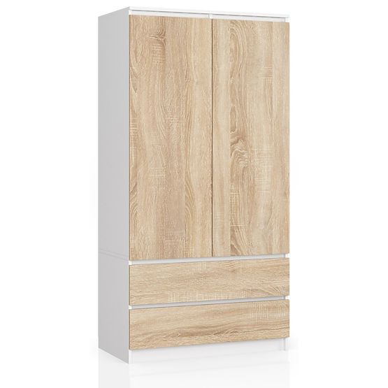 ARMOIRE S90 2D 2SZ CLP PK BLANC / SONOMA