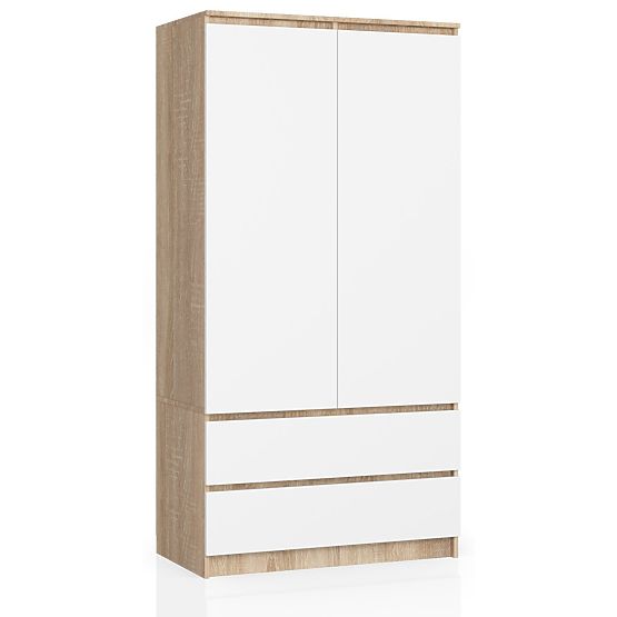ARMOIRE S90 2D 2SZ CLP PK SONOMA / BLANC