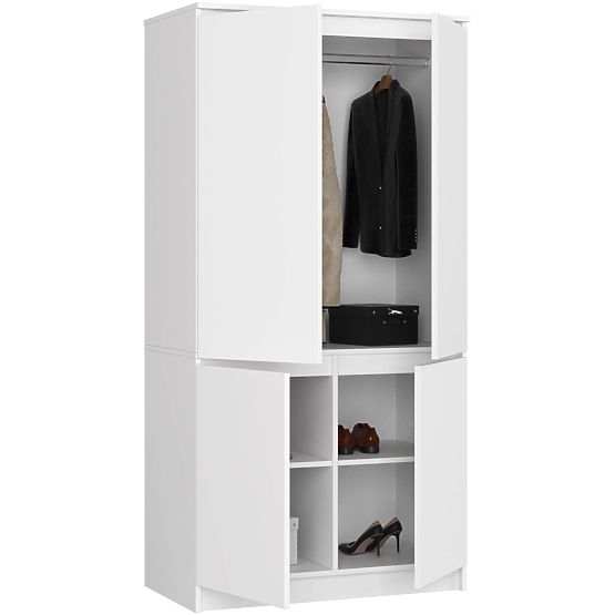 ARMOIRE S90 4D CLP BLANCHE