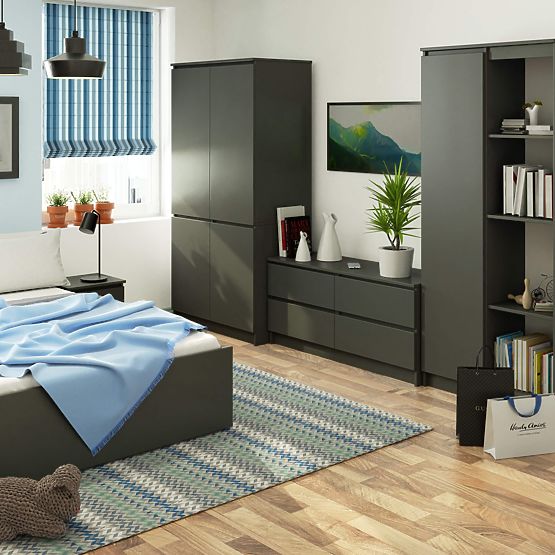 ARMOIRE S90 4D CLP GRIS GRAPHITE