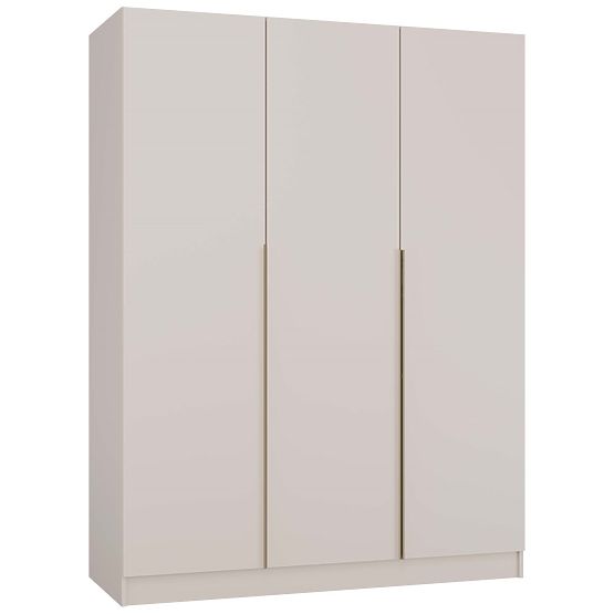 ARMOIRE SENSO 3D 150 CM 3 PORTES POIGNÉES DORÉES POUR SALON CHAMBRE À COUCHER CASHMERE BEIGE