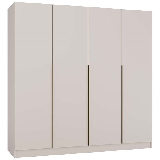 ARMOIRE SENSO 4D 200 CM 4 PORTES POIGNÉES DORÉES POUR SALON CHAMBRE CACHEMIRE BEIGE
