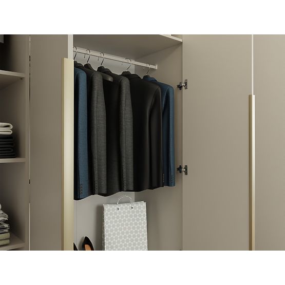 ARMOIRE SENSO 4D 200 CM 4 PORTES POIGNÉES DORÉES POUR SALON CHAMBRE CACHEMIRE BEIGE