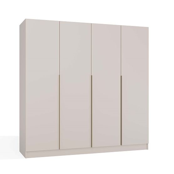 ARMOIRE SENSO 4D 200 CM 4 PORTES POIGNÉES DORÉES POUR SALON CHAMBRE CACHEMIRE BEIGE