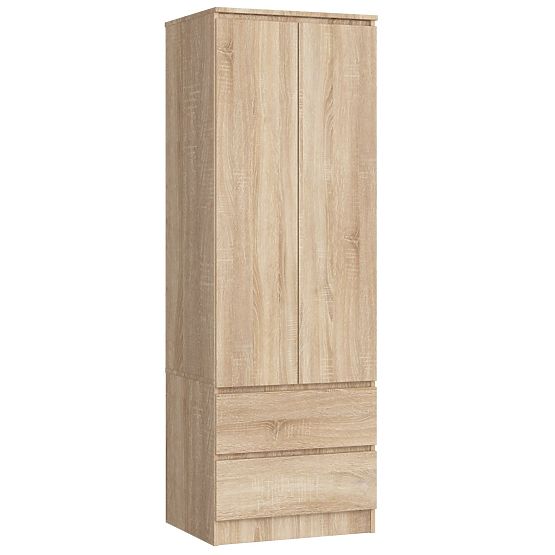 ARMOIRE STAR S 60 cm 2 PORTES 2 TIROIRS CHÊNE SONOMA