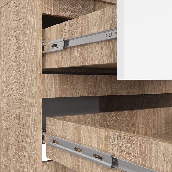 ARMOIRE STAR S 60 cm 2 PORTES 2 TIROIRS SONOMA / BLANC
