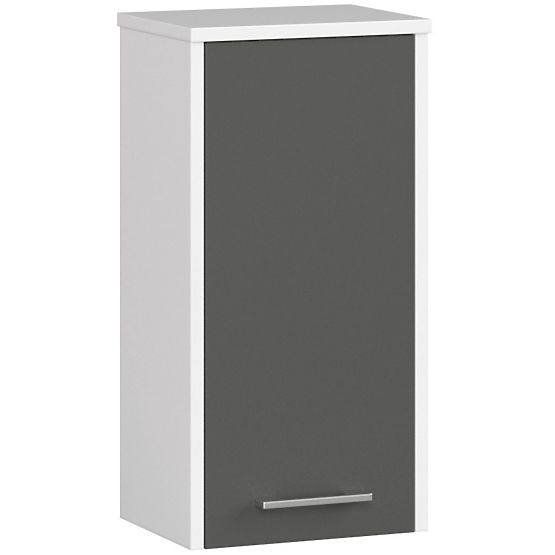 ARMOIRE SUSPENDUE SALLE DE BAIN FIN W30 1P BLANC / GRIS