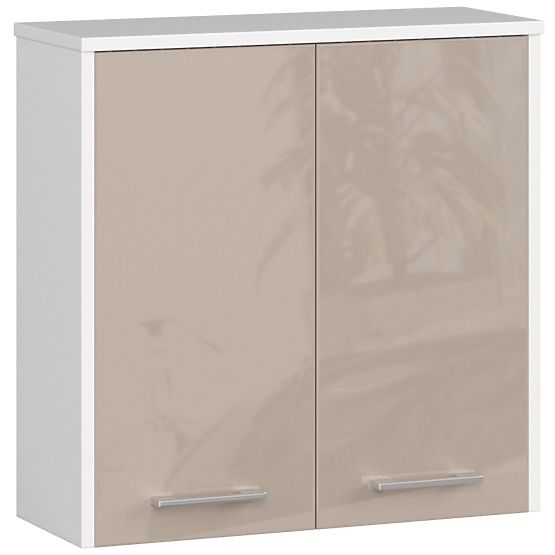Armoire suspendue W 60 cm FIN 2D - blanc-cappuccino brillant
