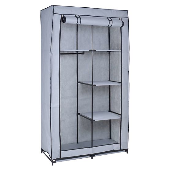 Armoire textile avec 6 étagères Mira - gris