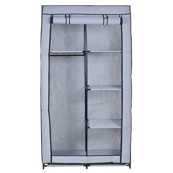 Armoire textile avec 6 étagères Mira - gris
