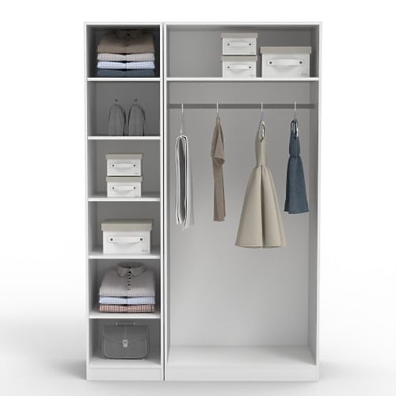 Armoire trois portes Neroli avec miroir, blanche