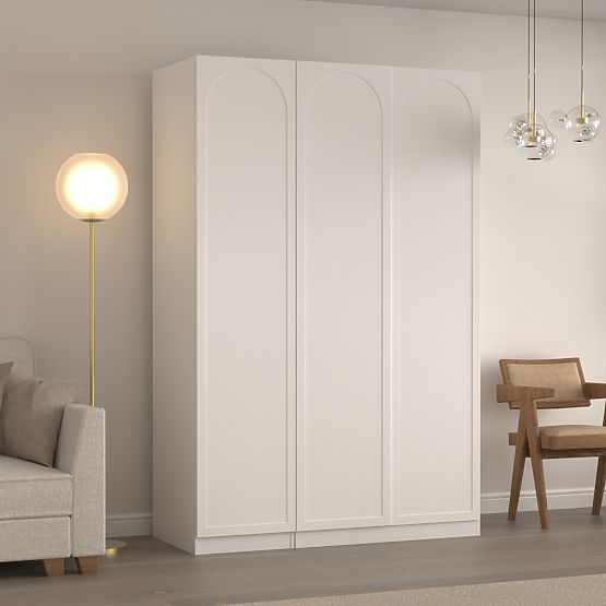 Armoire trois portes Neroli, remplissage en arc, blanc