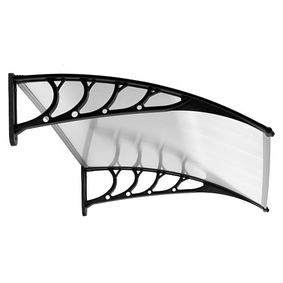 Auvent de porte 120x100 cm abri protection polycarbonate