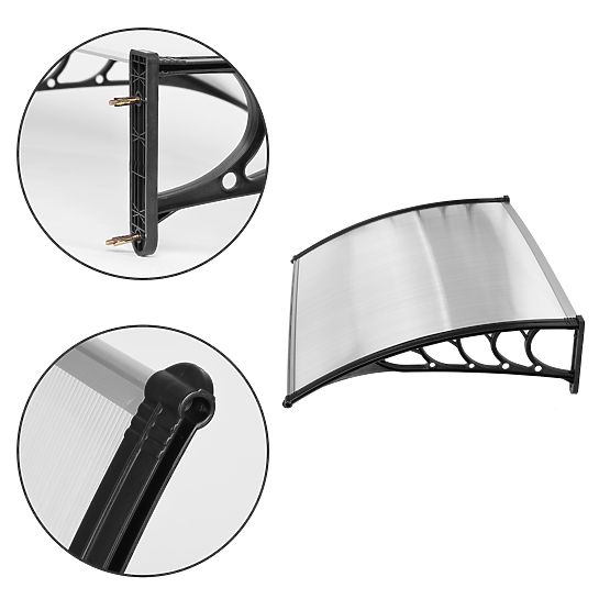 Auvent de porte 120x100 cm abri protection polycarbonate