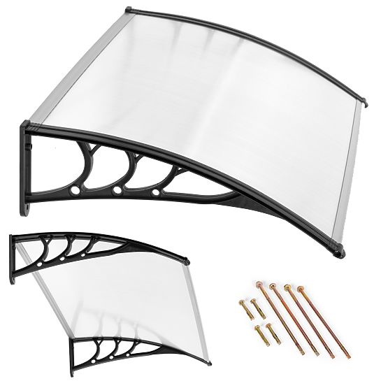 Auvent de porte 150x80 cm abri protection polycarbonate