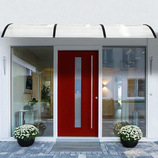 Auvent de porte 150x80 cm abri protection polycarbonate