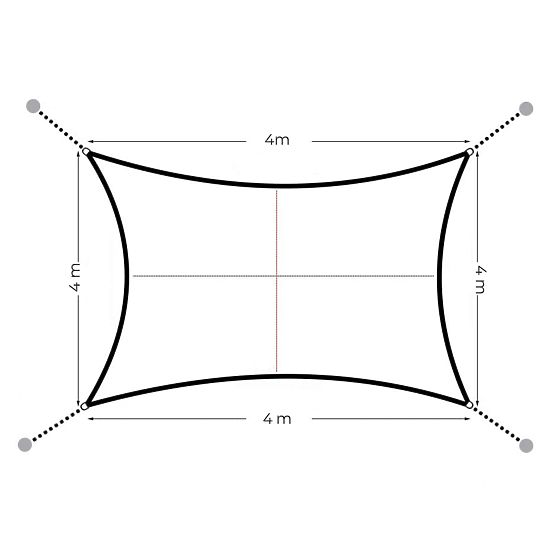 Bâche carrée imperméable 4x4 m - grise