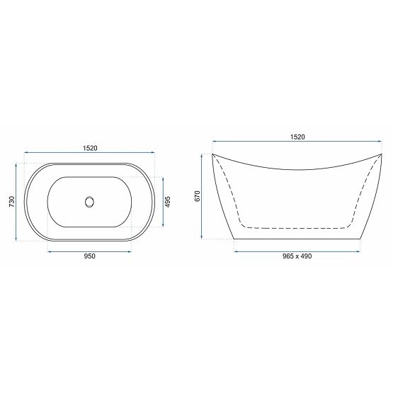Baignoire autoportante Rea Ferrano 150