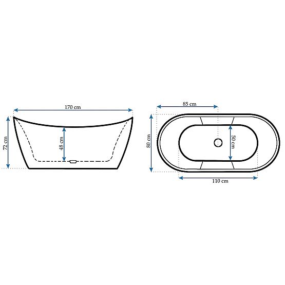 Baignoire autoportante Rea Ferrano 170