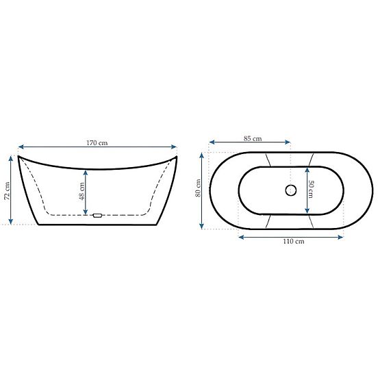 Baignoire autoportante Rea Ferrano Slim 170