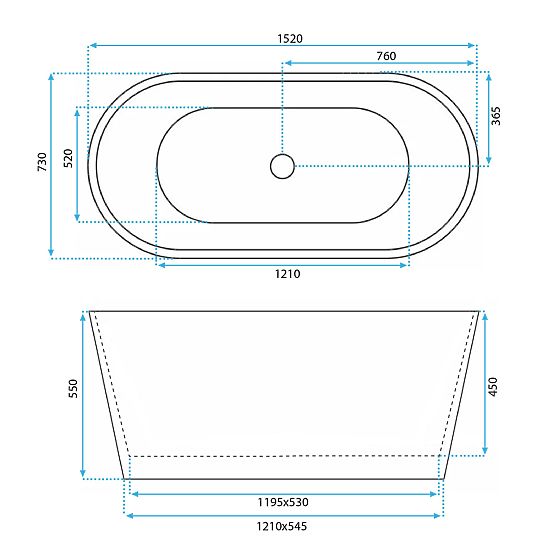 Baignoire autoportante Rea MILANO 150