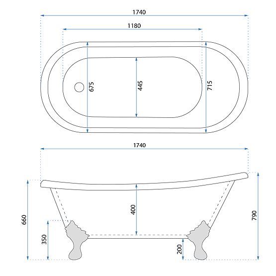 Baignoire autoportante Rea Sparta 175