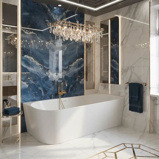 Baignoire d'angle en acrylique BELLANTO SLIM 170 Droite