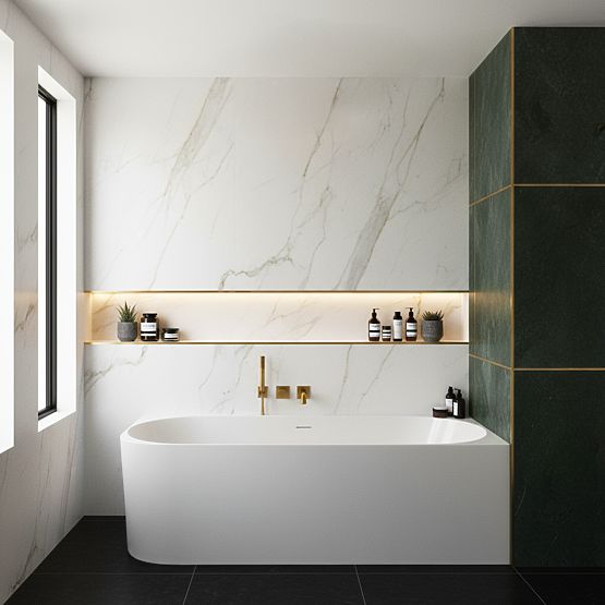 Baignoire d'angle en acrylique BELLANTO SLIM 170 Droite