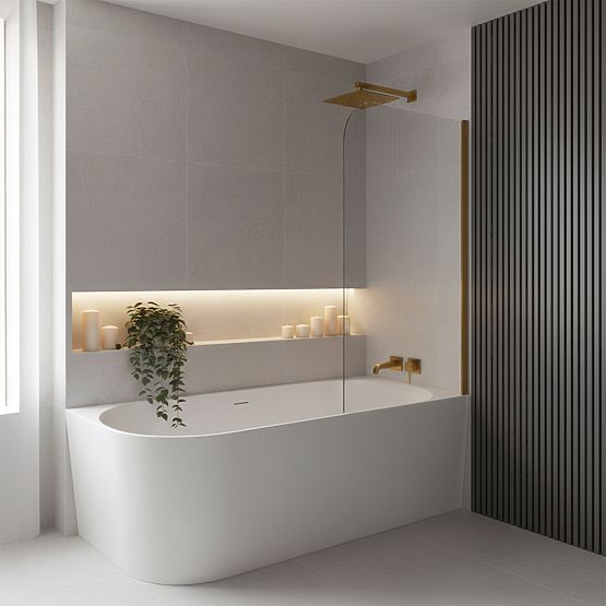 Baignoire d'angle en acrylique BELLANTO SLIM 170 Droite