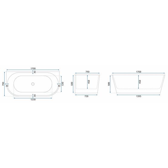 Baignoire en acrylique OLIMPIA 170 cm