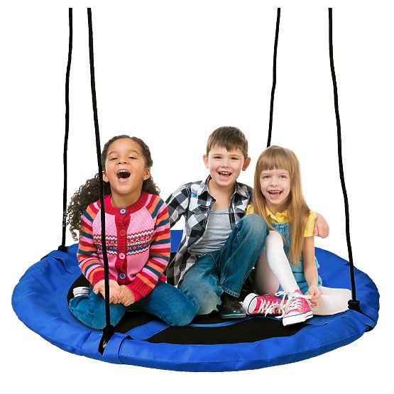 Balançoire de jardin nid de cigogne ROMEK bleu 100 cm