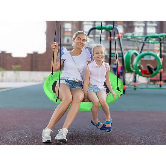 Balançoire de jardin nid de cigogne ROMEK vert 100 cm