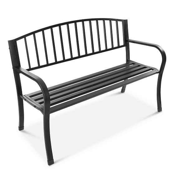 Banc de jardin avec dossier pour parc, terrasse, balcon, structure métallique