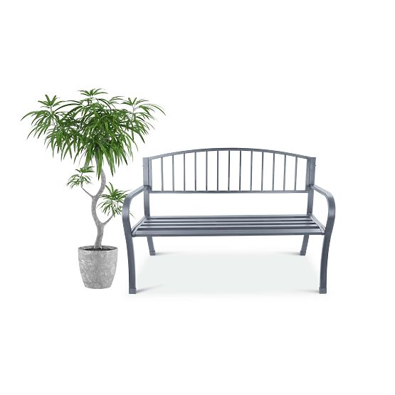 Banc de jardin avec dossier pour terrasse balcon structure métallique graphite